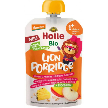 Holle Detská bio pyré/kaša Jablko, mango, ananás, ovos a quinoa od 1.roka Lion